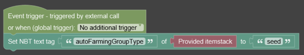 Item auto farming group type tag