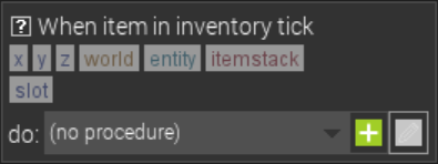 When item in inventory tick trigger